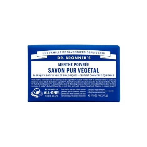 Dr Bronners Savon solide à la Menthe Poivrée