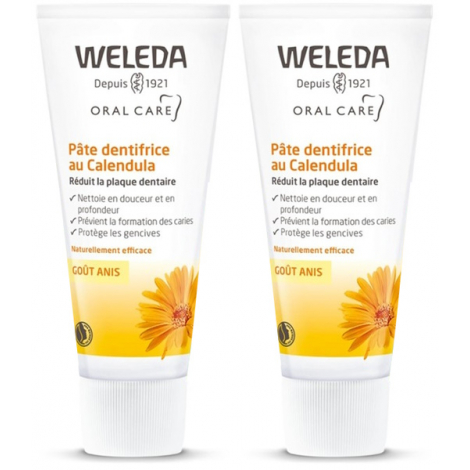Weleda Duo Pâte dentifrice au Calendula goût anis 75ml x2