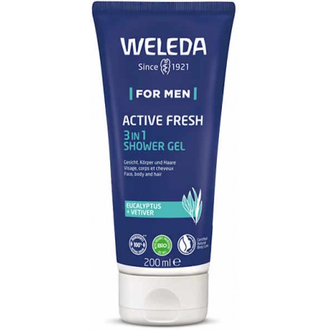Weleda gel douche 3 en 1 Active Fresh 200ml pour homme Weleda