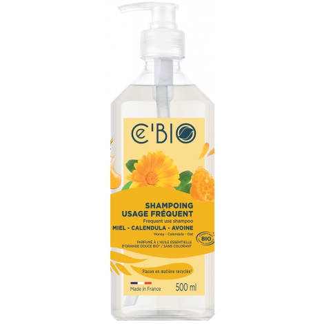 C'bio Shampooing usage fréquent Miel Calendula Avoine 500ml Cé'bio