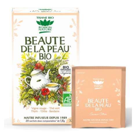 Romon Nature Tisane Beauté de la Peau bio 20 sachets 32g Romon Nature