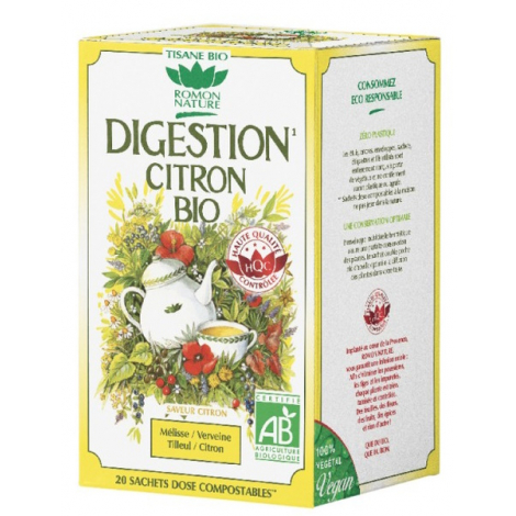 Romon Nature Tisane Digestion Citron bio 20 sachets 32g