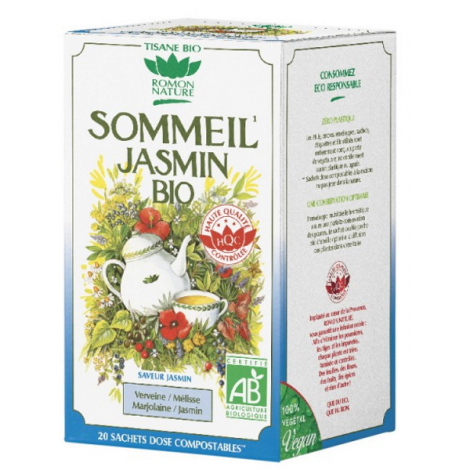 Romon Nature Tisane Sommeil Jasmin bio 20 sachets 32g relaxation morphée Onaturel