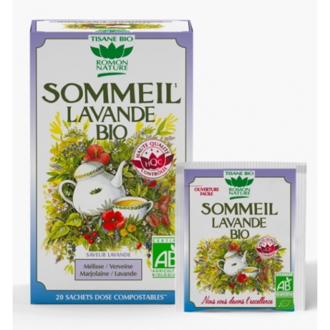 Romon Nature Tisane Sommeil Lavande bio 20 sachets 32g Onaturel