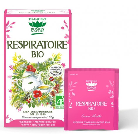 Romon Nature Tisane Respiratoire bio 20 sachets 32g Romon Nature