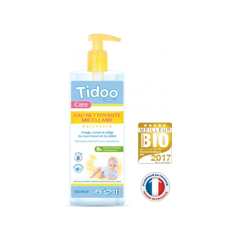 Tidoo Eau Nettoyante Micellaire Bio Bébé Eau Thermale et Calendula 500ml