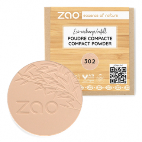 Zao  Recharge Poudre Compacte 302 Beige orangé 9g