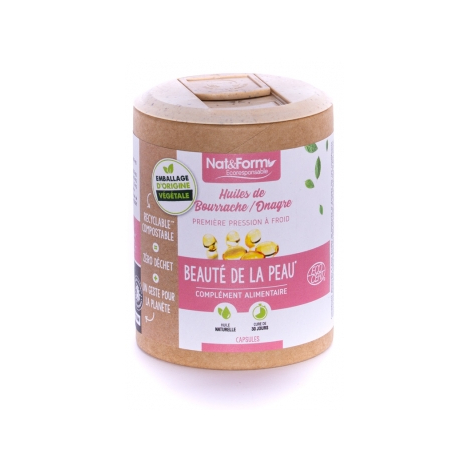 Nat et Form Huile de Bourrache et Onagre Bio 90 gélules Nat et Form