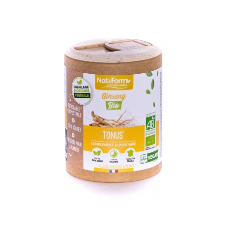 Nat et Form Ginseng Rouge Bio 200 gélules Nat et Form