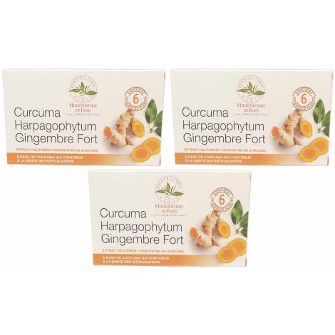 Herboristerie de Paris Curcuma harpagophytum gingembre fort modèle cure de 3 x 60 comprimés Herboristerie De Paris