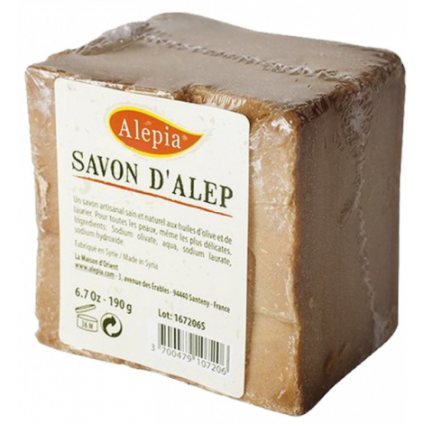 Alepia Savon d'Alep filmé peaux délicates 190g Onaturel