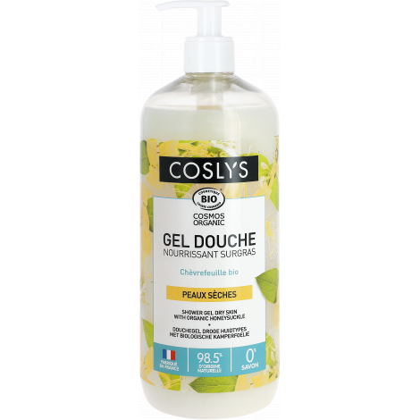 Coslys Gel douche surgras peau sèche à l'extrait de Chèvrefeuille 1L Coslys