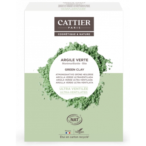 Cattier Argile Verte Ultra Ventilée Montmorillonite Illite 250 g Onaturel