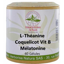 Herboristerie de Paris L théanine Coquelicot Vitamines B Mélatonine 60 Gélules Herboristerie De Paris