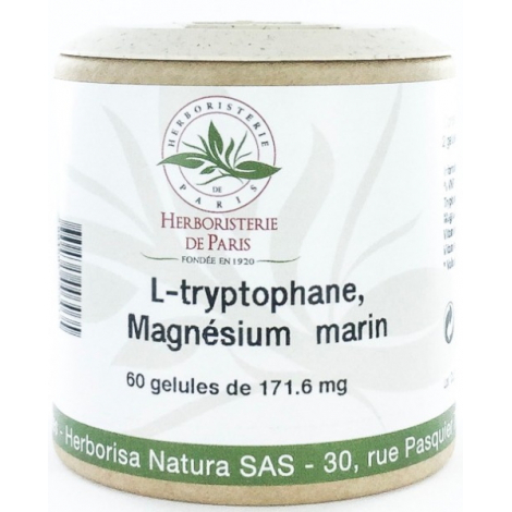 Herboristerie de Paris L Tryptophane Magnésium marin Vitamines E B6 60 Gélules Herboristerie De Paris