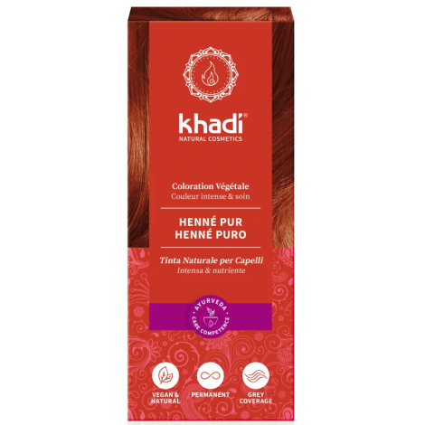 Khadi Coloration végétale Henné Pur cuivré 100 gr Khadi