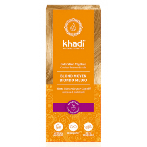 Khadi Coloration végétale Blond Moyen 100 gr Khadi