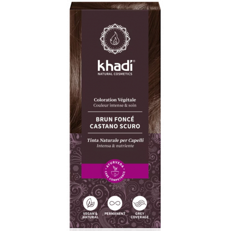 Khadi Teinture aux Plantes Marron Foncé 100 g Khadi