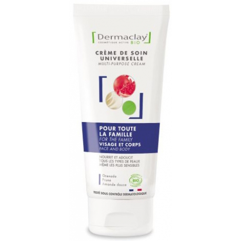 Dermaclay Crème Universelle visage et corps dès 3 ans Prune Grenade Amande douce 100ml Dermaclay