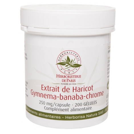 Herboristerie de paris Gluci silhouette Extrait de Haricot Gymnema Banaba Chrome 200 Gélules Herboristerie De Paris