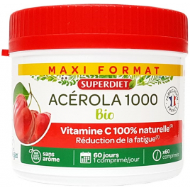 Super Diet Acérola Bio 1000 Vitamine C maxi pot de 60 comprimés Super Diet