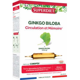 Super Diet Ginkgo Biloba Bio 20 ampoules de 10ml Super Diet