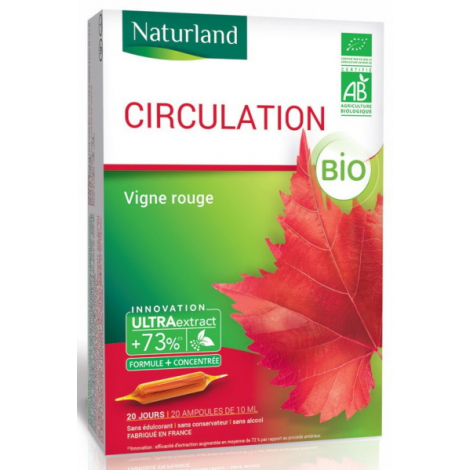Naturland Vigne Rouge Bio 20 ampoules de 10 ml Naturland