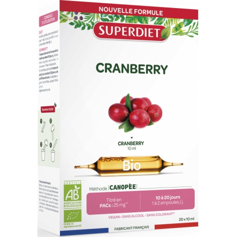 Super Diet Cranberry Bio 20 ampoules de 10ml soit 200ml Super Diet