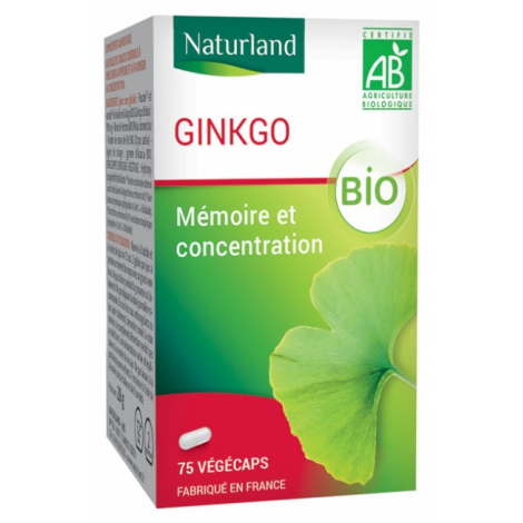 Naturland Ginkgo Biloba 75 Gélules Végécaps Naturland
