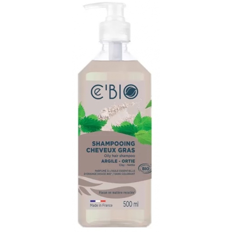 C'bio Shampoing cheveux gras Argile Ortie 500ml Cé'bio