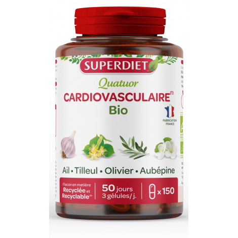 Super Diet Quatuor Ail Tilleul Olivier Aubépine Bio 150 gélules Onaturel