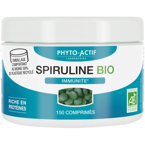 Phyto-Actif Spiruline bio 100% naturelle Immunité Fatigue 150 comprimés Onaturel