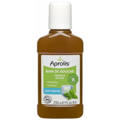 Aprolis Bain de bouche Propolis et Xylitol goût Menthe 250ml hygiène dentaire gencives Onaturel