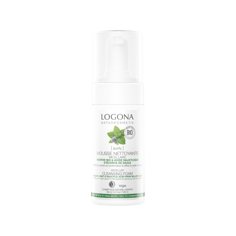 Logona Mousse nettoyante Menthe bio / Acide salicylique 100 ml Logona
