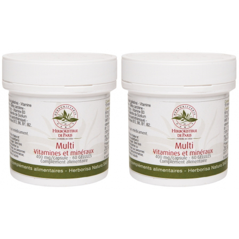 Herboristerie de paris Lot de 2 Multi Vitamines et Minéraux 2x60 gélules 2 mois de cure Herboristerie De Paris
