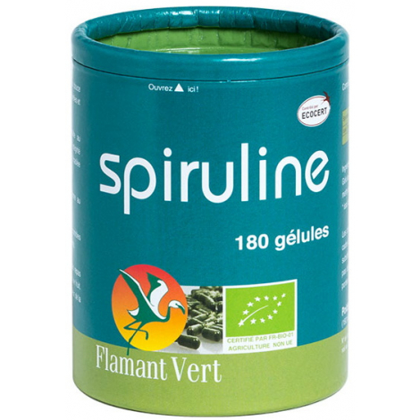 Flamant Vert Spiruline Bio Ecocert 180 gélules Flamant Vert