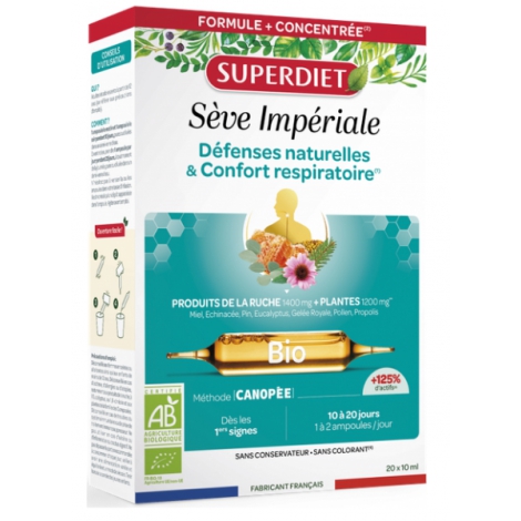 Super Diet Seve imperiale Defenses Naturelles et Confort Respiratoire 20 ampoules de 10ml Super Diet
