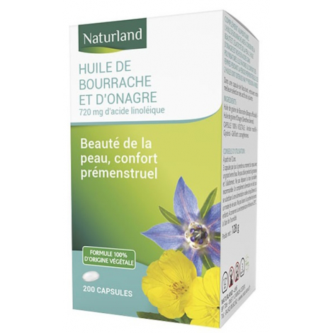 Naturland Huiles de Bourrache Onagre 200 capsules Onaturel