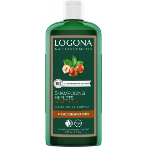Logona Shampoing reflets noisette bio 250ml cheveux noisette et noir Onaturel