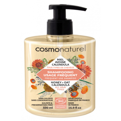 Cosmo Naturel Shampoing usage fréquent Miel Calendula Avoine 500ml Cosmo Naturel