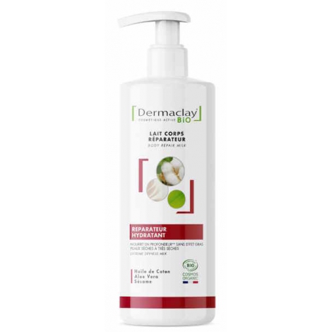 Dermaclay Lait corps réparateur hydratant peaux très sèches ou rugueuses 400ml Dermaclay