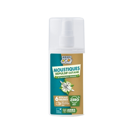 Aries Spray Anti Moustiques répulsif cutané 100ml efficacité 6 heures Onaturel