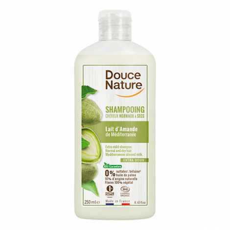 Douce Nature Shampooing doux Lait d'Amande Cheveux Normaux à Secs 250 ml Douce Nature