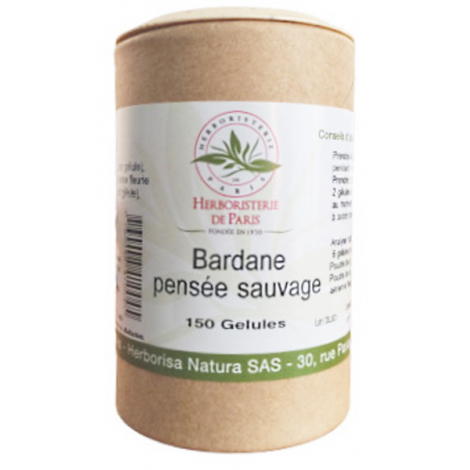 Bardane Pensée Sauvage 150 gélules végétales Herboristerie De Paris