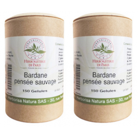 Herboristerie de paris Bardane Pensée Sauvage lot de 2 boites 150 gélules végétales Herboristerie De Paris