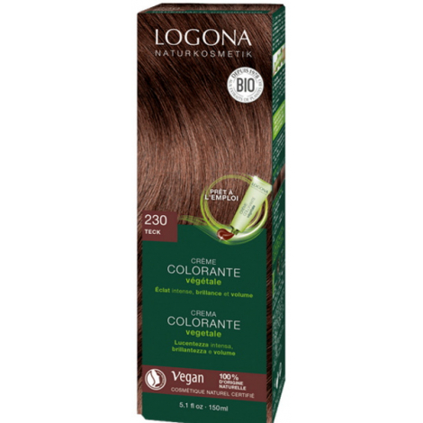 Logona Crème colorante Teck cheveux blonds foncés à châtains 150ml Logona