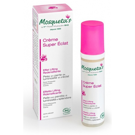 Mosqueta's Crème super éclat effet lifting à la Rose musquée 50ml anti-âge Onaturel