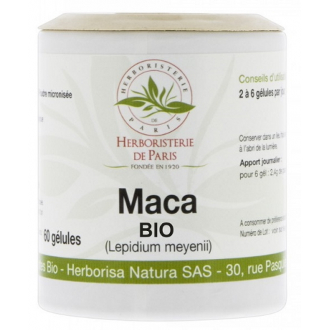 Herboristerie De Paris MACA RACINE BIO 500 MG 60 gélules Onaturel dynamisme ménopause