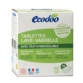 30 tablettes Lave Vaisselle avec film hydrosoluble 300g Ecodoo