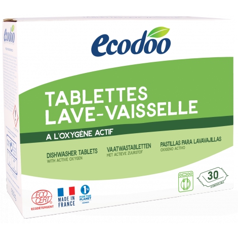 Ecodoo 30 tablettes Lave Vaisselle à l'Oxygène actif 600g Ecodoo